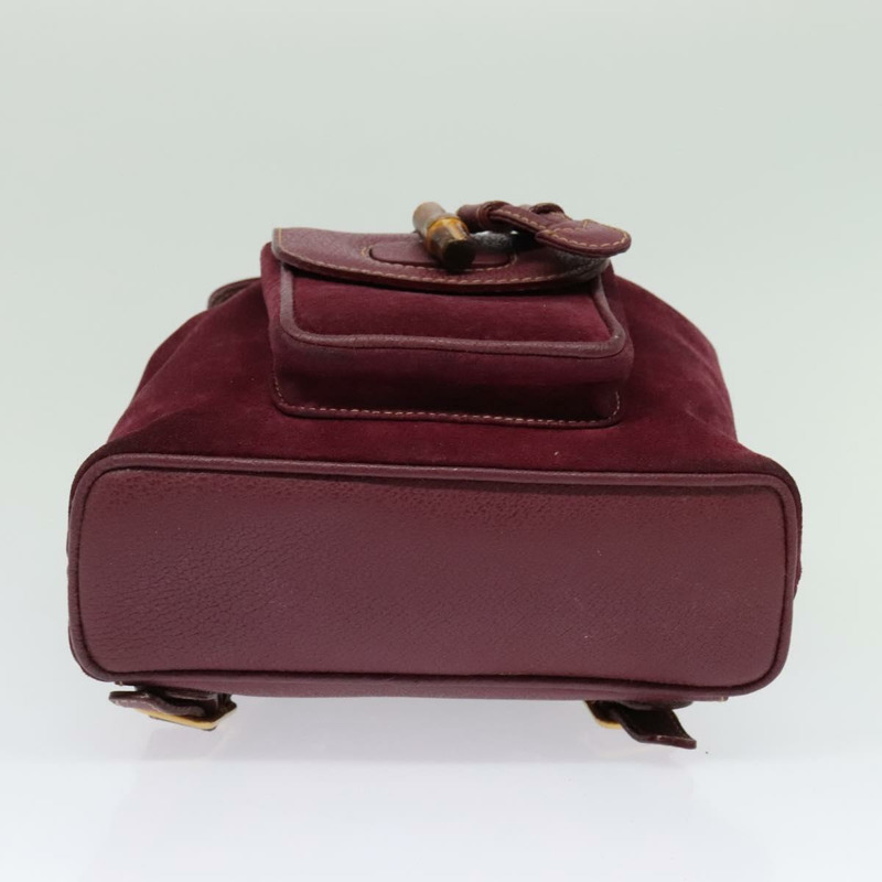 【日本直送】GUCCI 竹編雙肩包 絨面革 紫金色 003 2058 0030 正品 BA5244-4