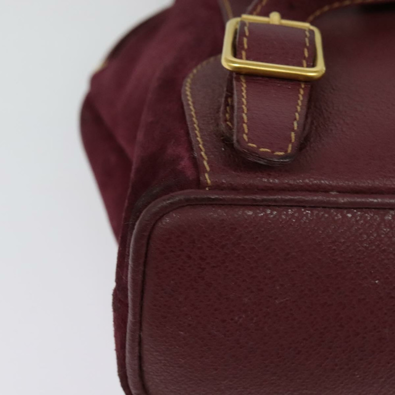 【日本直送】GUCCI 竹編雙肩包 絨面革 紫金色 003 2058 0030 正品 BA5244-14