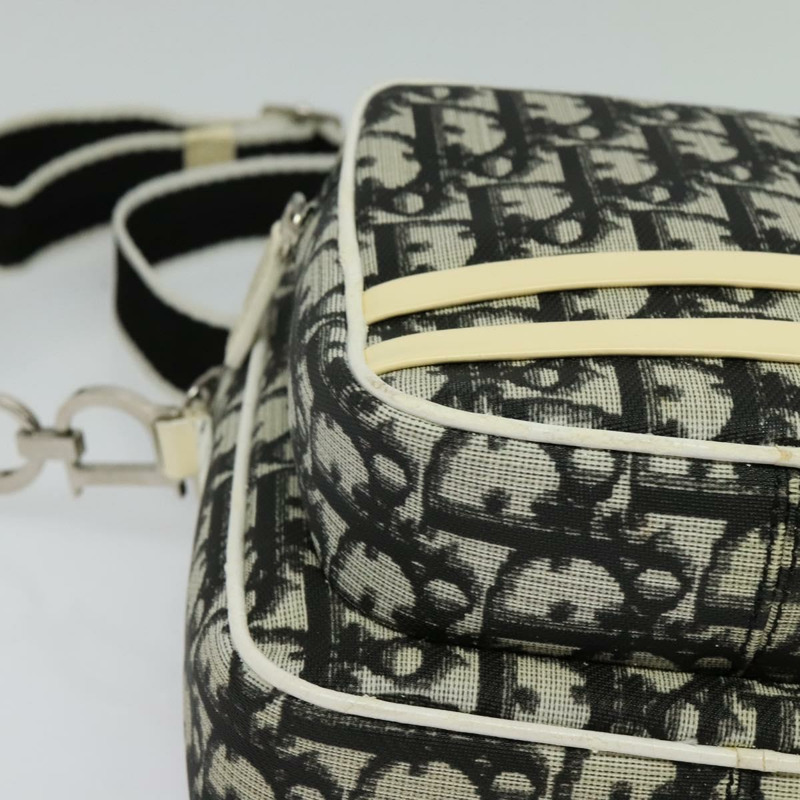 【日本直送】Christian Dior Trotter帆布肩背包 PVC黑色銀色 正品 BA5306-8