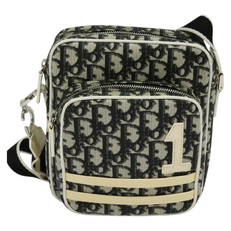 【日本直送】Christian Dior Trotter帆布肩背包 PVC黑色銀色 正品 BA5306-12