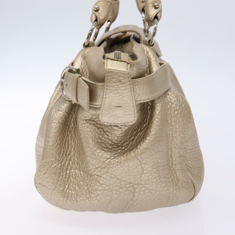 【日本直送】Salvatore Ferragamo Gancini 手提包 皮革 金銀色 正品 140914-3