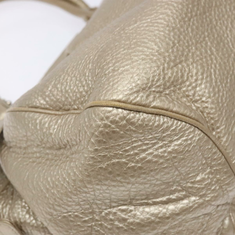 【日本直送】Salvatore Ferragamo Gancini 手提包 皮革 金銀色 正品 140914-15