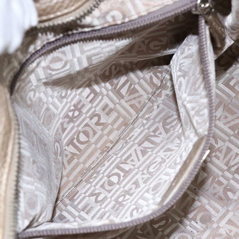 【日本直送】Salvatore Ferragamo Gancini 手提包 皮革 金銀色 正品 140914-21