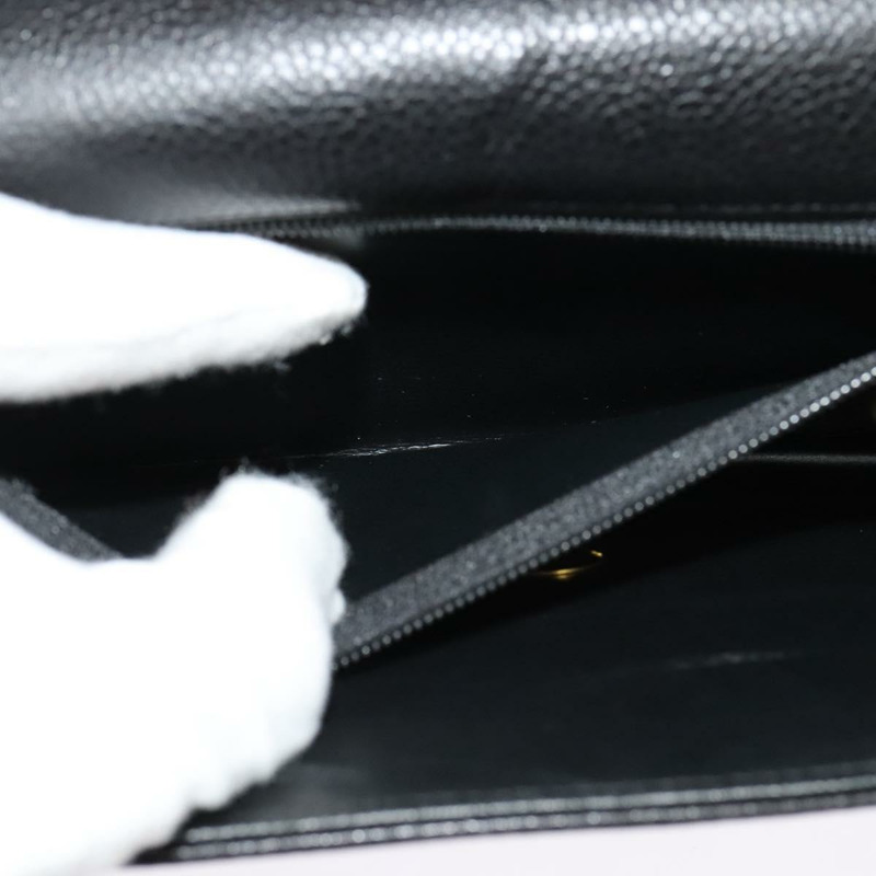 【日本直送】Christian Dior 鏈條肩背包 皮革 黑色 金色 正品 BA5226-18