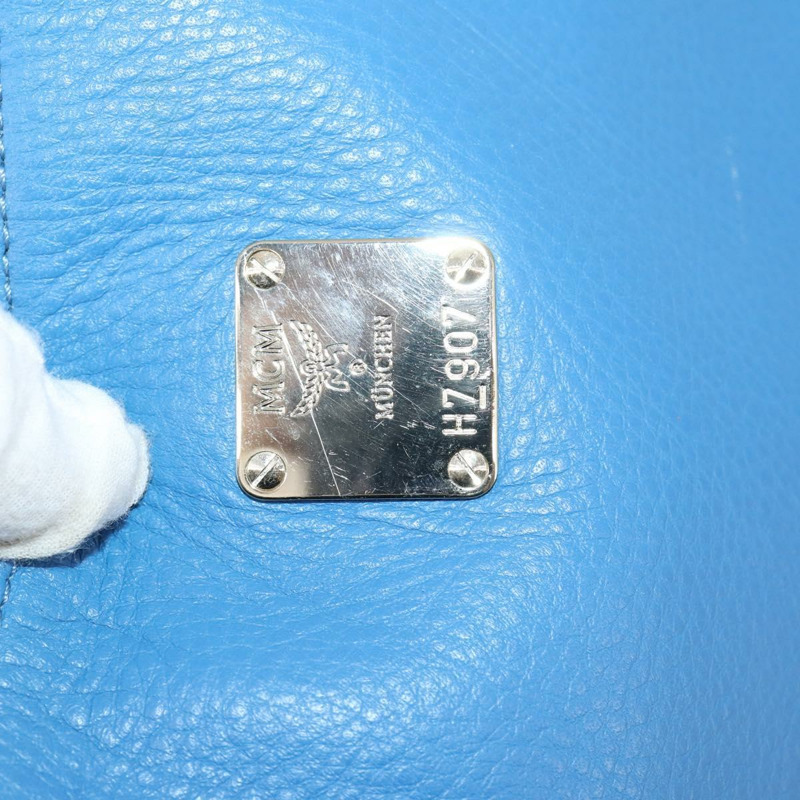 【日本直送】MCM 手提包 皮革 藍色 銀色 正品 BA5267-10