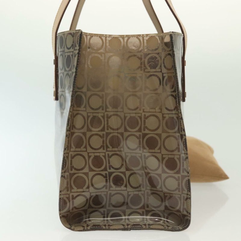 【日本直送】Salvatore Ferragamo Gancini 手提包 棕色乙烯基材質 正品 BA5292-2