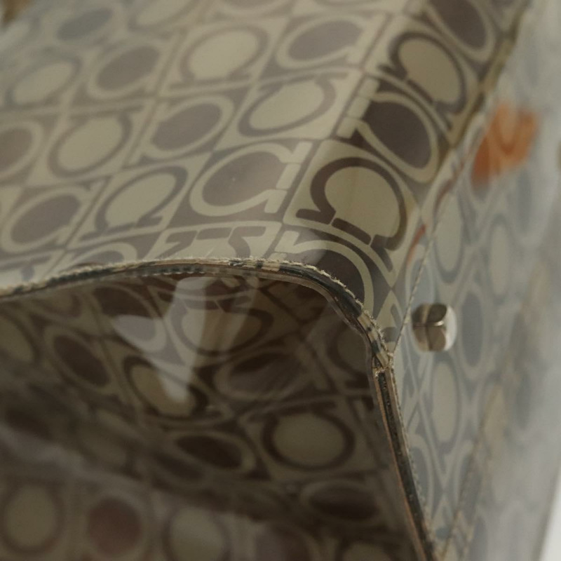 【日本直送】Salvatore Ferragamo Gancini 手提包 棕色乙烯基材質 正品 BA5292-14