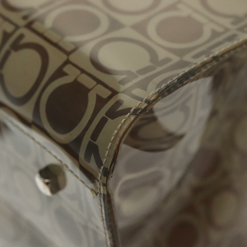 【日本直送】Salvatore Ferragamo Gancini 手提包 棕色乙烯基材質 正品 BA5292-15