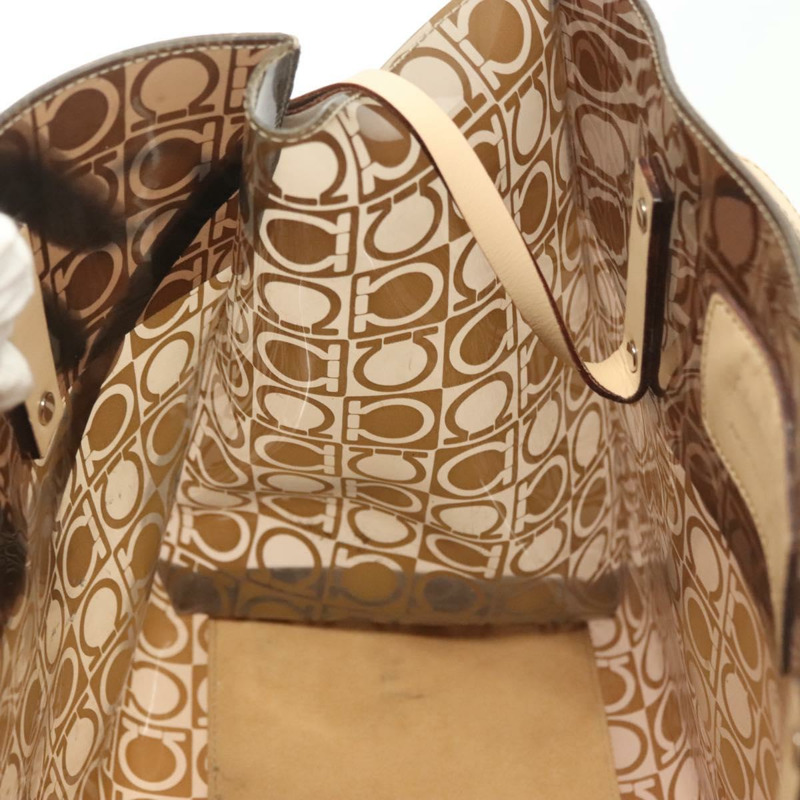 【日本直送】Salvatore Ferragamo Gancini 手提包 棕色乙烯基材質 正品 BA5292-17