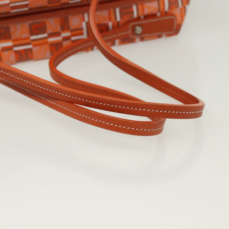 【日本直送】Salvatore Ferragamo 手提包 PVC 橙色銀色 正品 BA5281-6