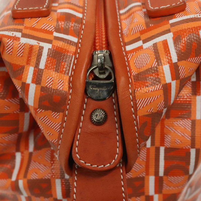 【日本直送】Salvatore Ferragamo 手提包 PVC 橙色銀色 正品 BA5281-9