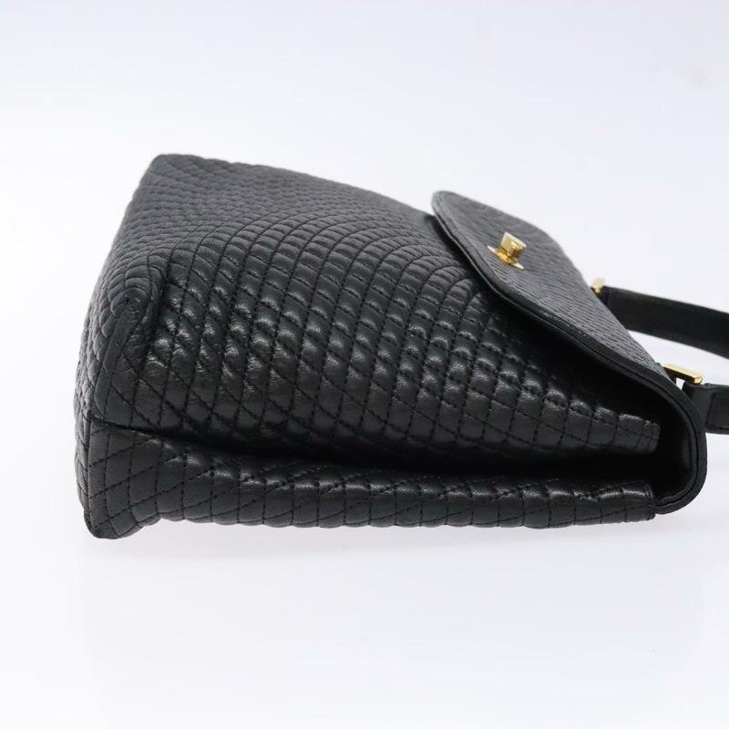 【日本直送】BALLY 絎縫手提包 皮革 金色 黑色 正品 BA5149-2