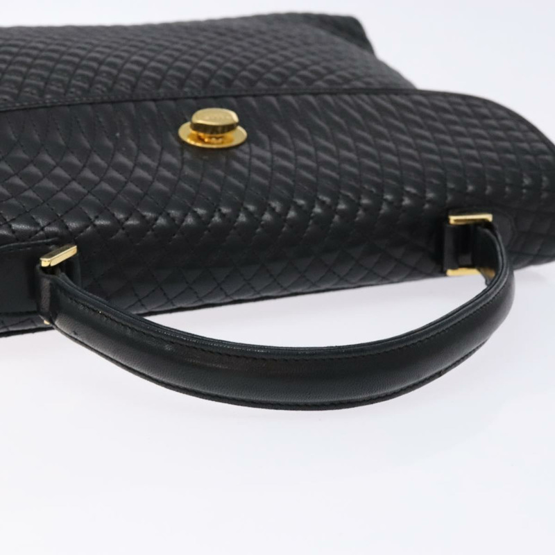 【日本直送】BALLY 絎縫手提包 皮革 金色 黑色 正品 BA5149-6