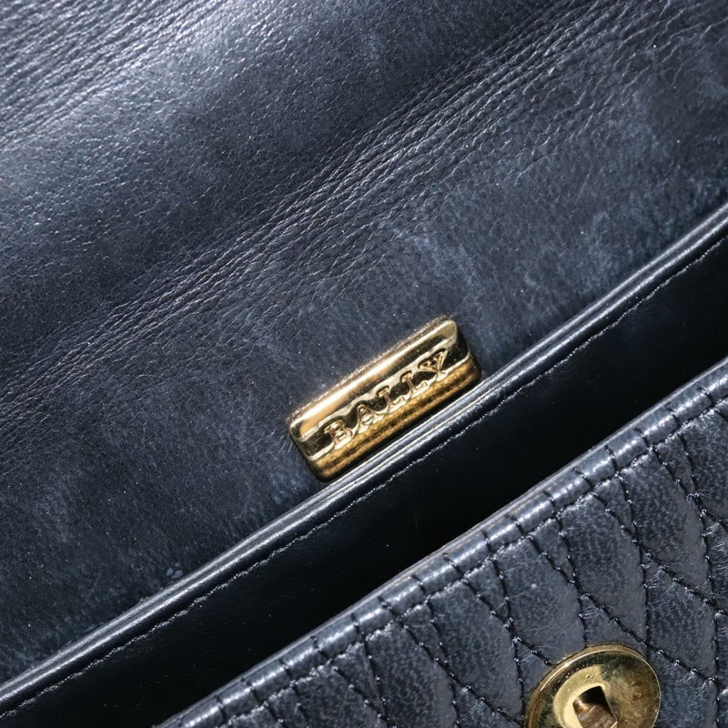 【日本直送】BALLY 絎縫手提包 皮革 金色 黑色 正品 BA5149-17