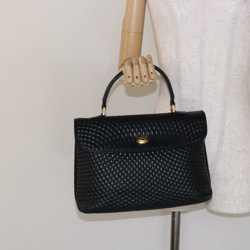 【日本直送】BALLY 絎縫手提包 皮革 金色 黑色 正品 BA5149-21