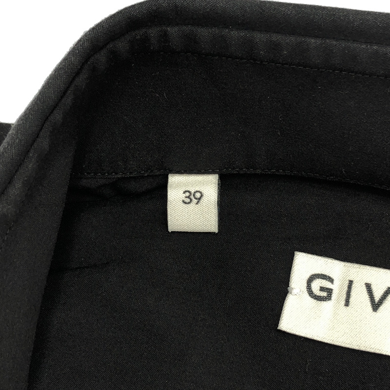 紀梵希 BM60GX100M #39 標誌刺繡長袖襯衫,純棉,黑色,二手-5