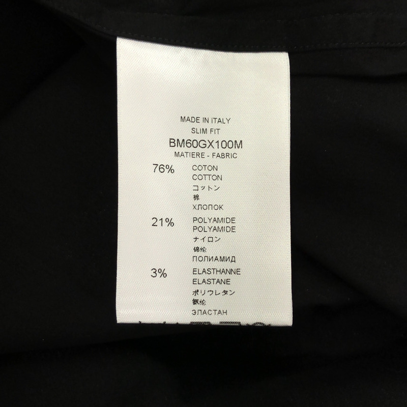 紀梵希 BM60GX100M #39 標誌刺繡長袖襯衫,純棉,黑色,二手-6