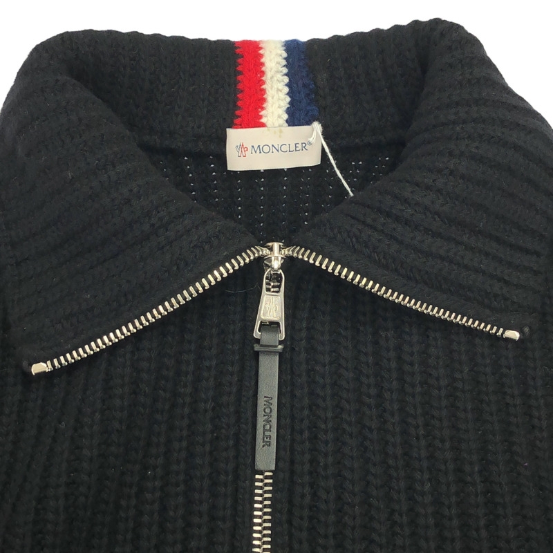 MONCLER 男士針織衫 S 碼拉鍊羊毛黑色二手-4