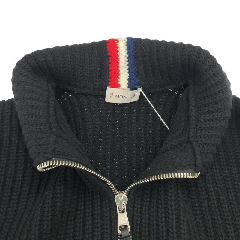 MONCLER 男士針織衫 S 碼拉鍊羊毛黑色二手-9