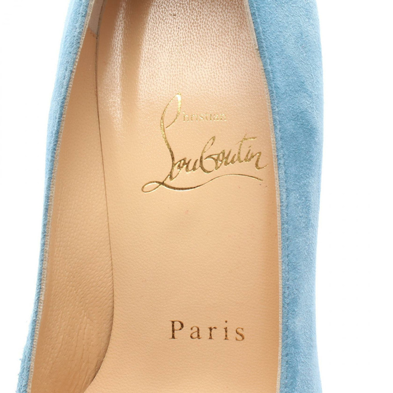 Christian Louboutin 藍色麂皮坡跟高跟鞋 #36 二手女款-4