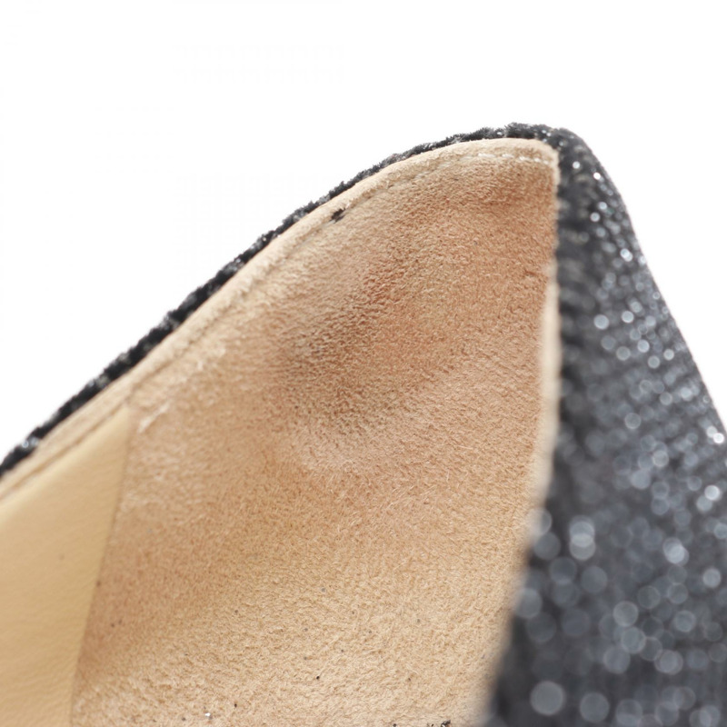 JIMMY CHOO 黑色銀色織品高跟鞋 #38.5 二手女鞋-6