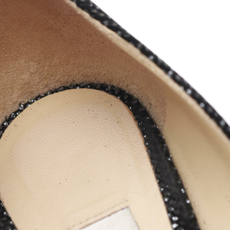 JIMMY CHOO 黑色銀色織品高跟鞋 #38.5 二手女鞋-7