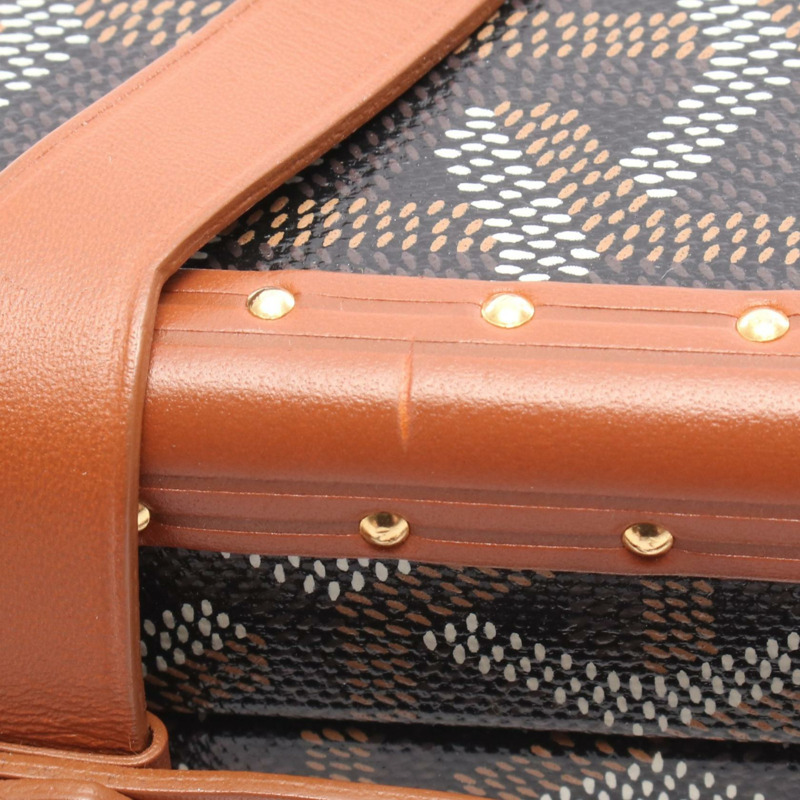 GOYARD Menodiaire Trunk 單肩包，帆布皮革材質，黑色、棕色、白色，二手女款-7