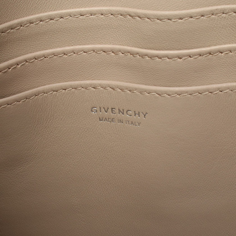 紀梵希 Logo 手拿包 BK60EAK1YD 絨面革 白色 米色 二手 女士-3