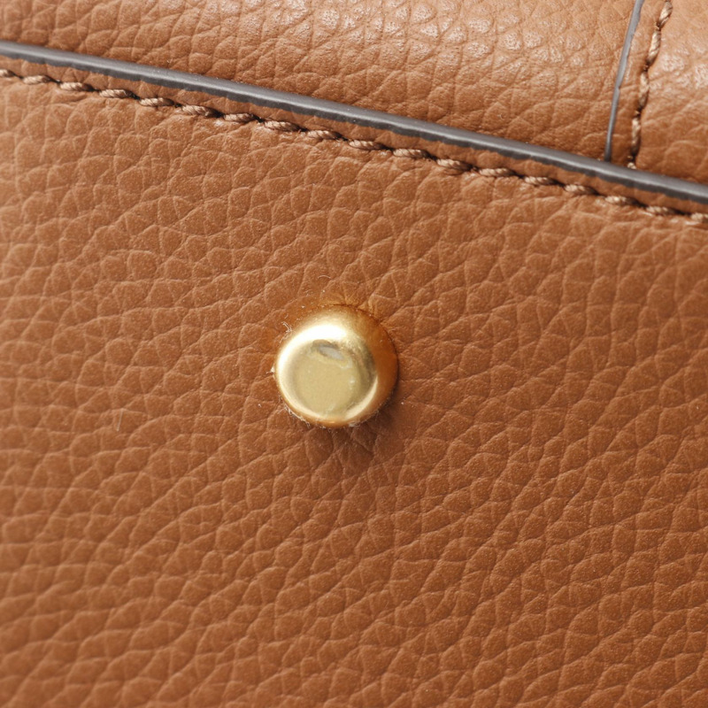 Tory Burch Perry 小型三隔層肩背手提包，棕色皮革，二手-6