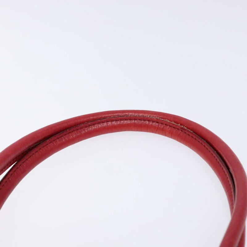 【日本直送】Salvatore Ferragamo Gancini 手提包 皮革 紅色 銀色 正品 141103-7