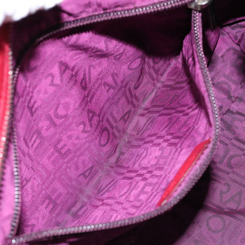 【日本直送】Salvatore Ferragamo Gancini 手提包 皮革 紅色 銀色 正品 141103-20