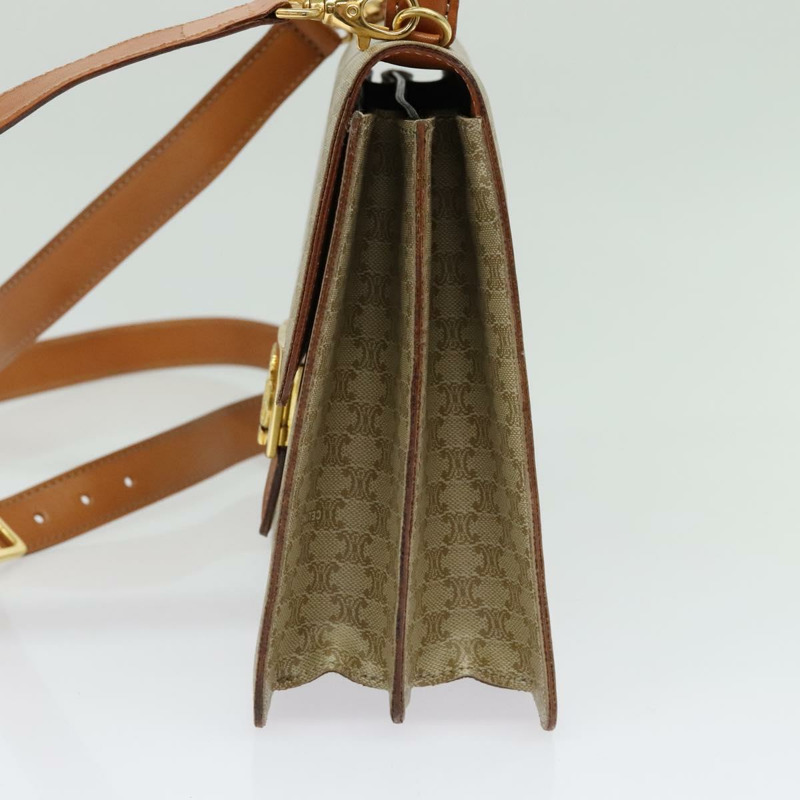 【日本直送】CELINE Macadam帆布手提包 PVC 兩用 米色 金色 正品 141009-3