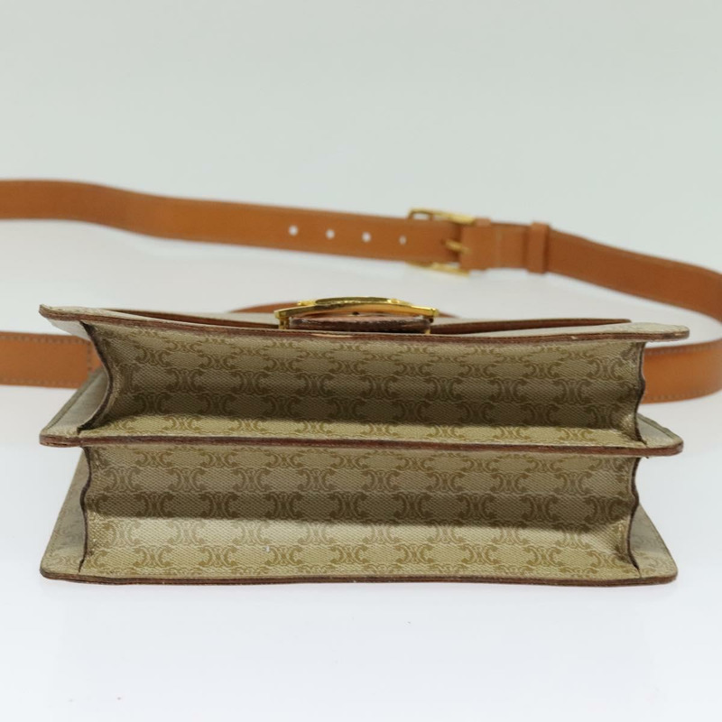 【日本直送】CELINE Macadam帆布手提包 PVC 兩用 米色 金色 正品 141009-4