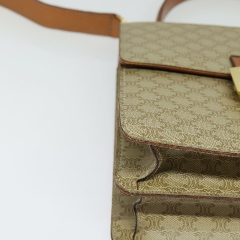 【日本直送】CELINE Macadam帆布手提包 PVC 兩用 米色 金色 正品 141009-8