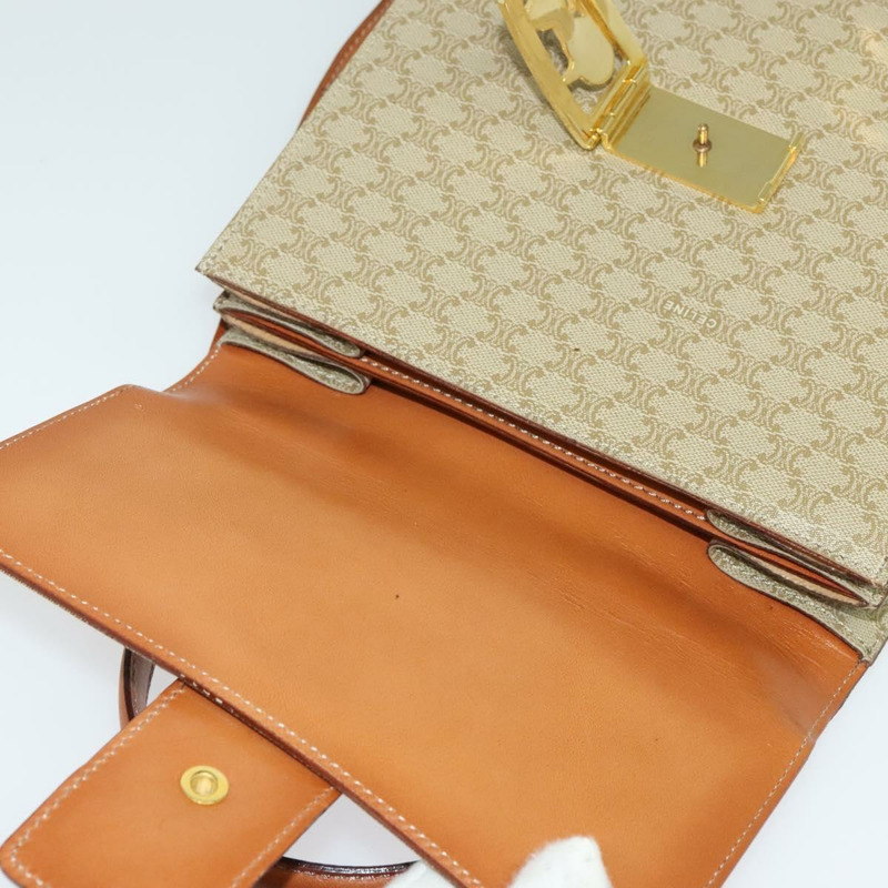 【日本直送】CELINE Macadam帆布手提包 PVC 兩用 米色 金色 正品 141009-9