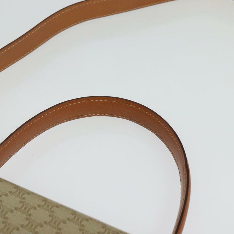 【日本直送】CELINE Macadam帆布手提包 PVC 兩用 米色 金色 正品 141009-13