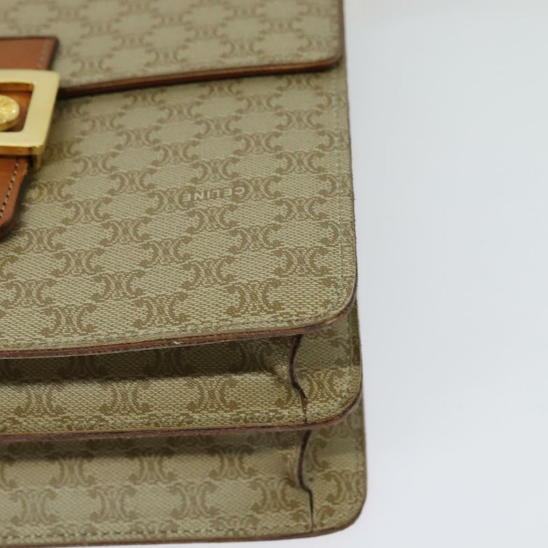 【日本直送】CELINE Macadam帆布手提包 PVC 兩用 米色 金色 正品 141009-15