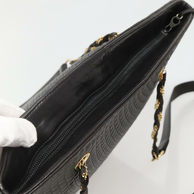 【日本直送】BALLY 鏈條單肩包 皮革 黑色 金色 正品 141067-5