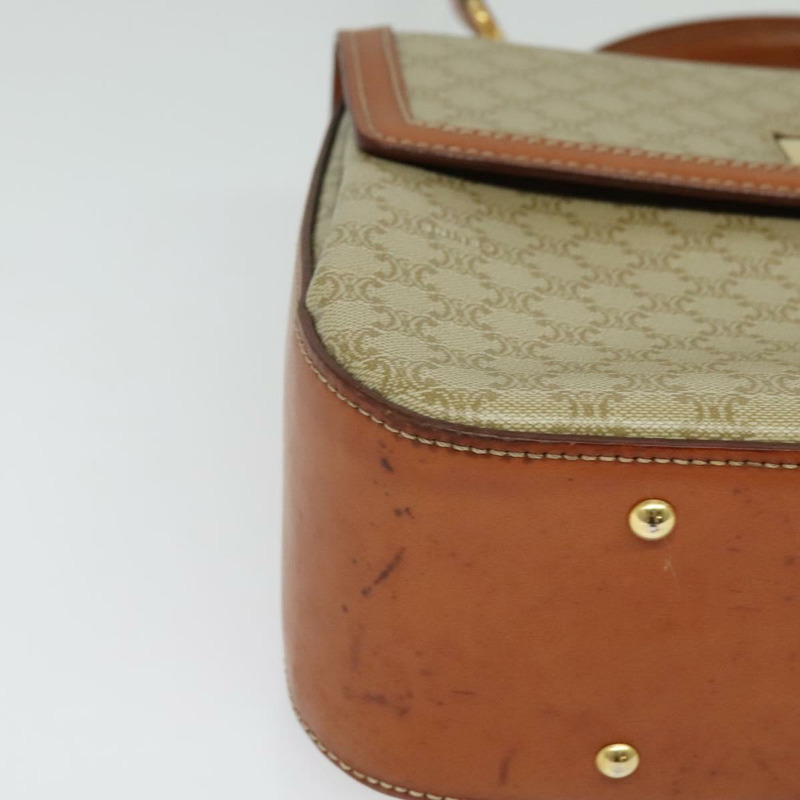 【日本直送】CELINE Macadam帆布手提包 PVC 兩用 米色 金色 正品 140987-8