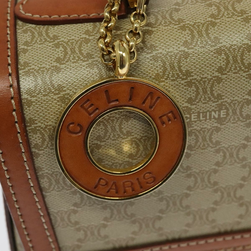 【日本直送】CELINE Macadam帆布手提包 PVC 兩用 米色 金色 正品 140987-19