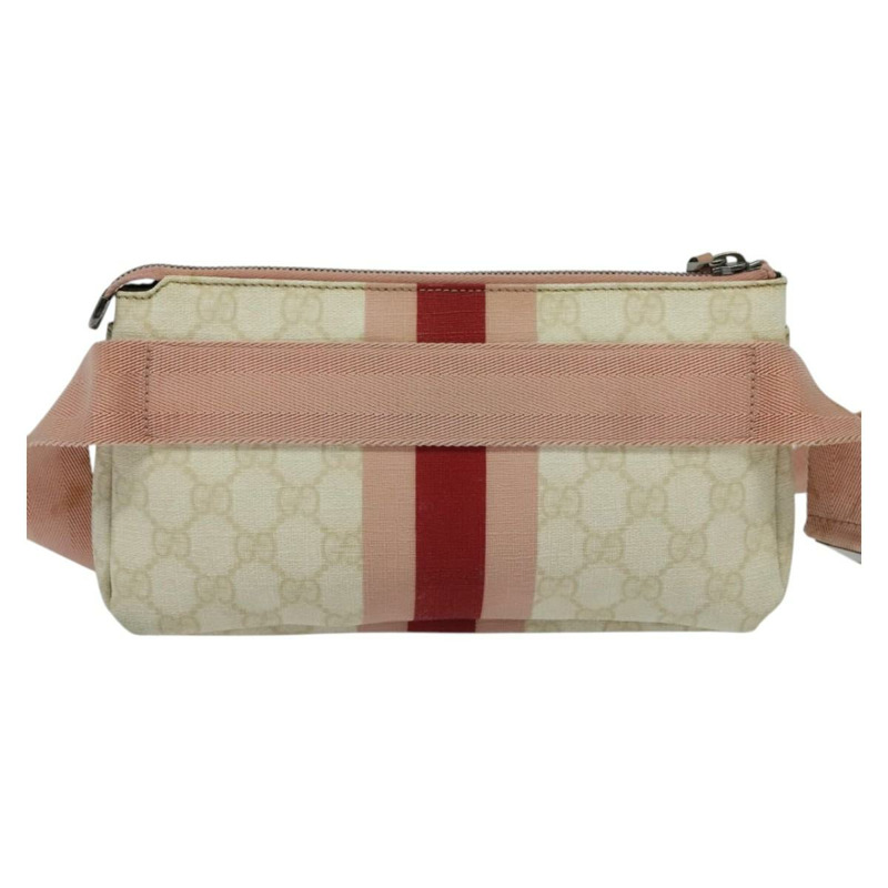 【日本直送】GUCCI GG Supreme Sherry Line 腰包 PVC 白色銀色 189815 正品 141909-1