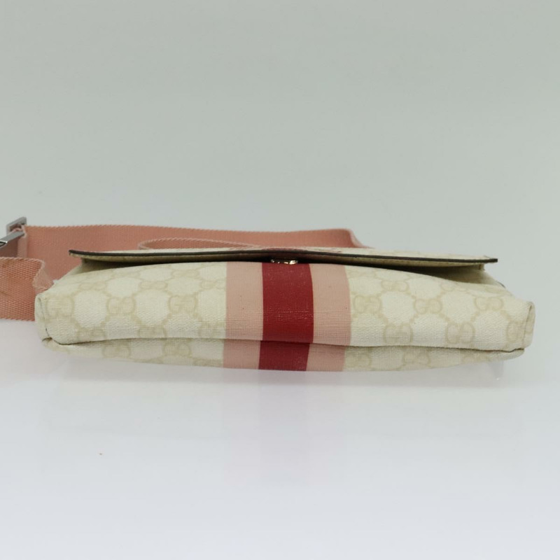 【日本直送】GUCCI GG Supreme Sherry Line 腰包 PVC 白色銀色 189815 正品 141909-4