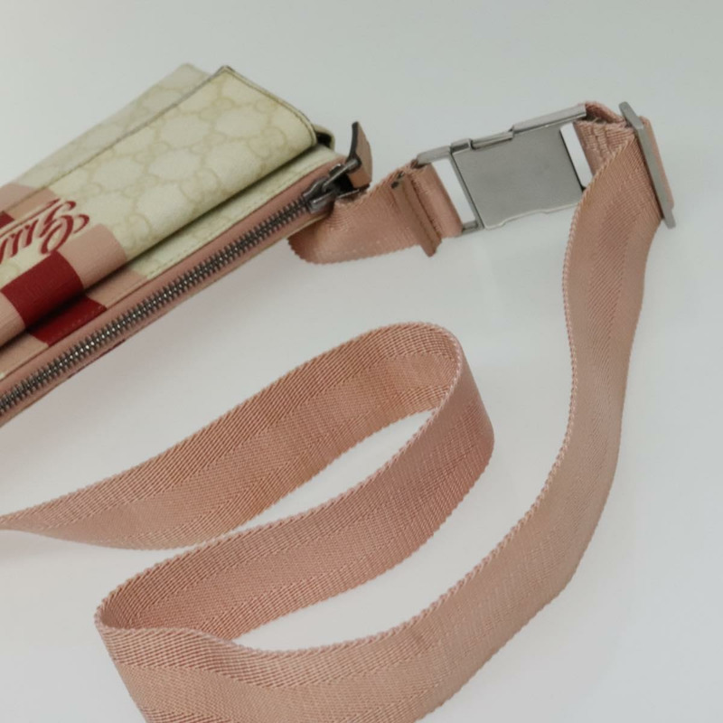 【日本直送】GUCCI GG Supreme Sherry Line 腰包 PVC 白色銀色 189815 正品 141909-6