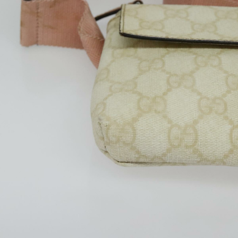 【日本直送】GUCCI GG Supreme Sherry Line 腰包 PVC 白色銀色 189815 正品 141909-8