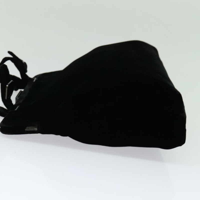 【日本直送】PRADA 手提包 絲絨 黑色 銀色 正品 141854-2