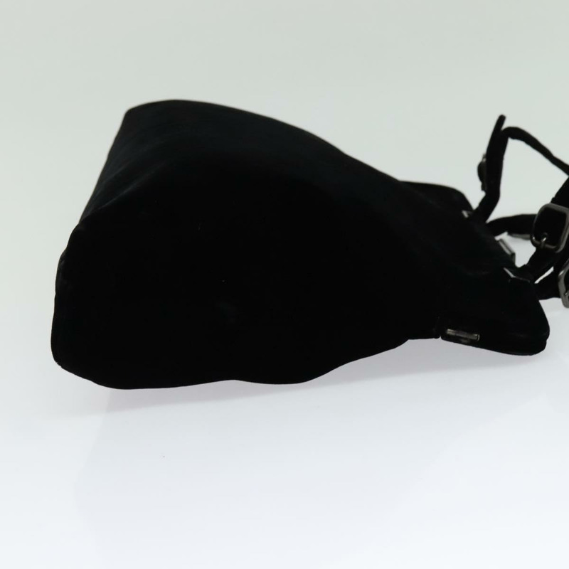 【日本直送】PRADA 手提包 絲絨 黑色 銀色 正品 141854-3