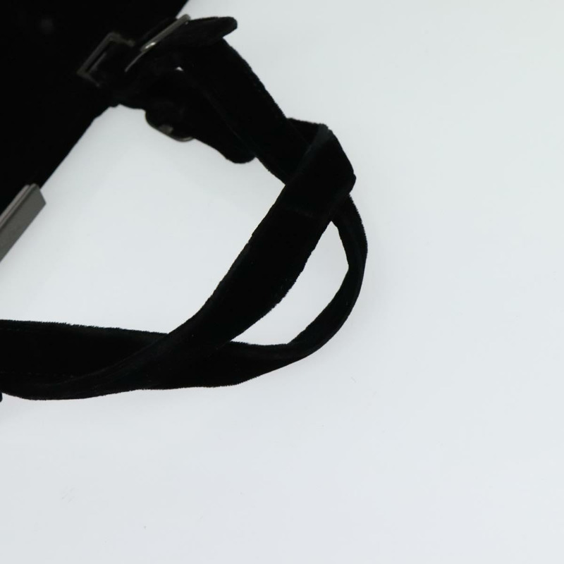 【日本直送】PRADA 手提包 絲絨 黑色 銀色 正品 141854-6