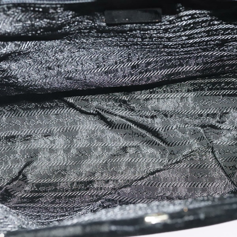 【日本直送】PRADA 手提包 絲絨 黑色 銀色 正品 141854-10