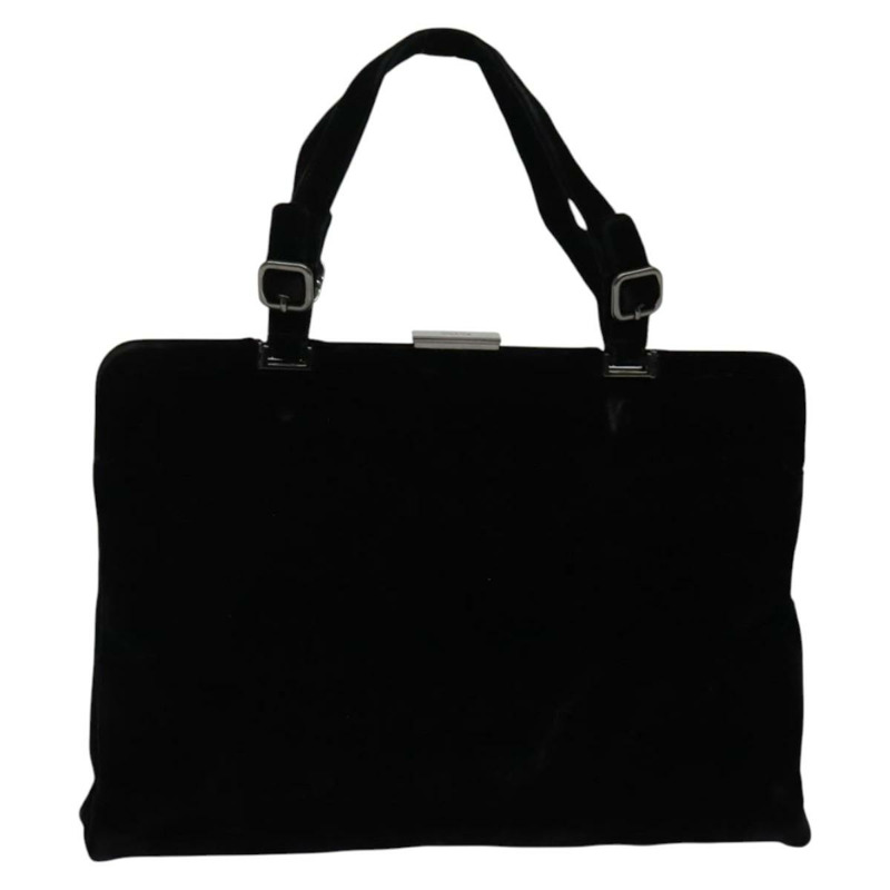 【日本直送】PRADA 手提包 絲絨 黑色 銀色 正品 141854-12