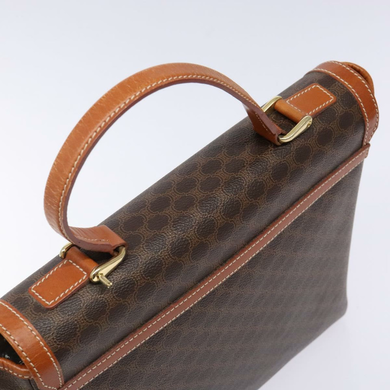 【日本直送】CELINE Macadam帆布手提包 PVC皮革 棕色 金色 正品 141010-5